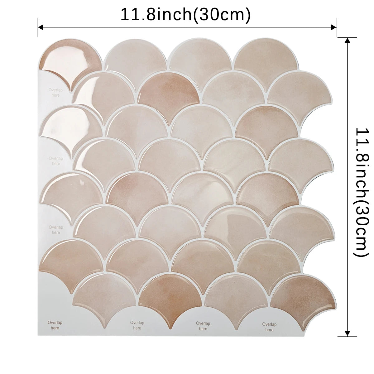 10/30 PC 3D Mermaid Scale Self-Adhesive Wall Sticker Kitchen Backsplash Waterproof Peel and Stick for Kitchen and Bathroom Walls