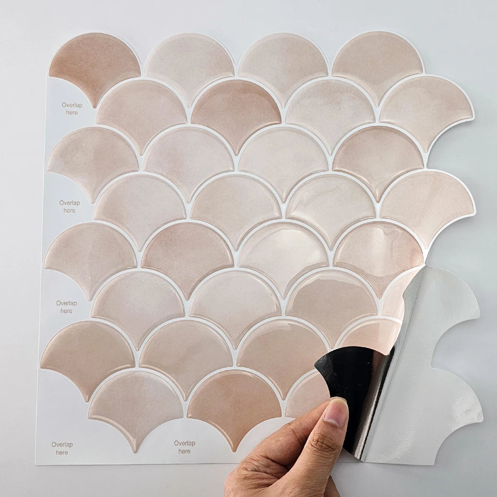 10/30 PC 3D Mermaid Scale Self-Adhesive Wall Sticker Kitchen Backsplash Waterproof Peel and Stick for Kitchen and Bathroom Walls