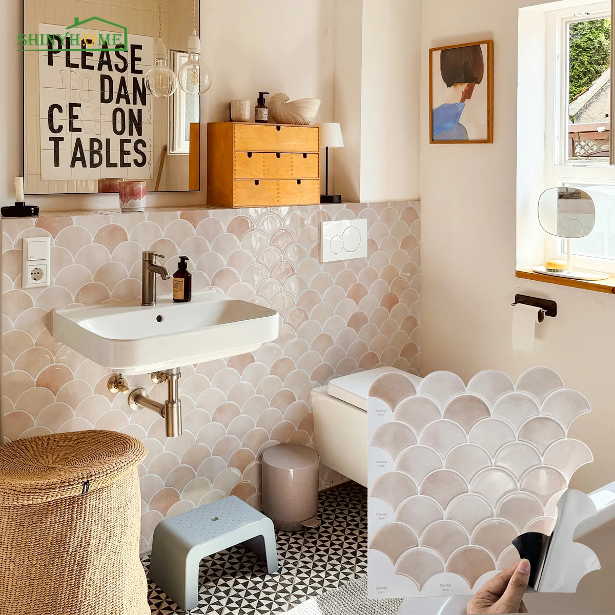 10/30 PC 3D Mermaid Scale Self-Adhesive Wall Sticker Kitchen Backsplash Waterproof Peel and Stick for Kitchen and Bathroom Walls