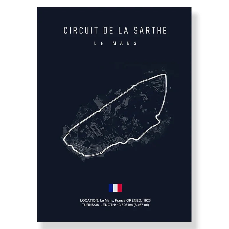 Formula 1 Imola Monaco Track Circuit Canvas Painting F1 Art Nordic Posters and Prints Wall Pictures for Living Room Decor