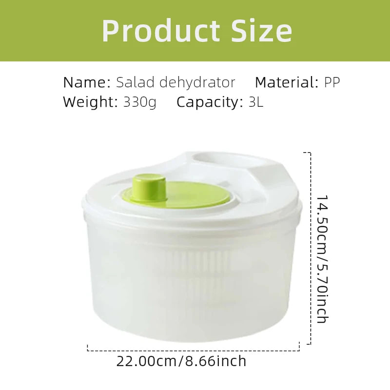 Salad Spinner Lettuce Greens Washer Dryer Drainer Crisper Strainer for Washing Drying Leafy Vegetables Kitchen Tools
