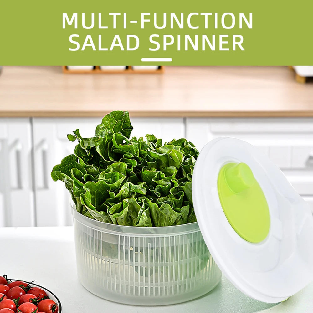 Salad Spinner Lettuce Greens Washer Dryer Drainer Crisper Strainer for Washing Drying Leafy Vegetables Kitchen Tools