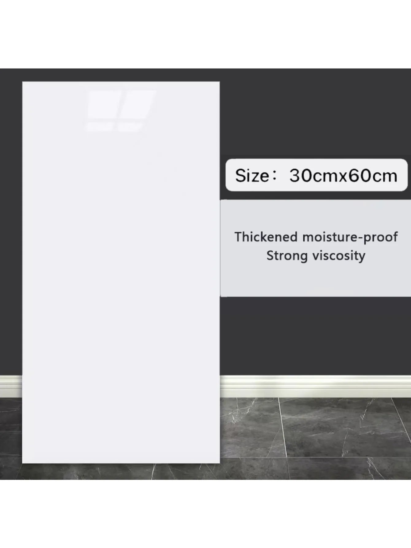 10Pcs Self-adhesive Marble Tiles Sticker Waterproof 30cmx60cm Tiles Floor Stickers PVC Tile  Kitchen Bathroom Wall Sticker