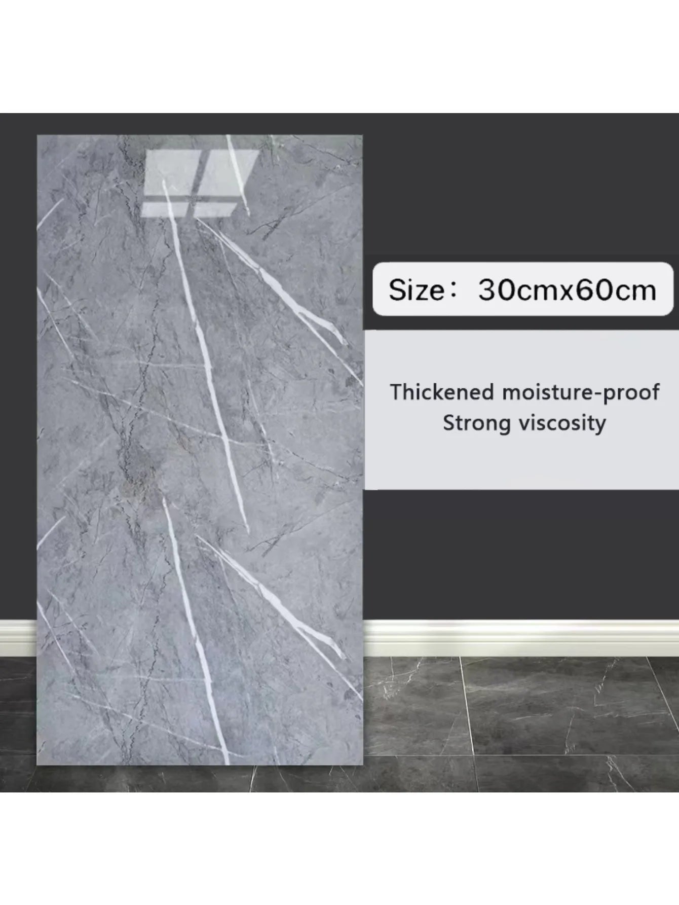 10Pcs Self-adhesive Marble Tiles Sticker Waterproof 30cmx60cm Tiles Floor Stickers PVC Tile  Kitchen Bathroom Wall Sticker