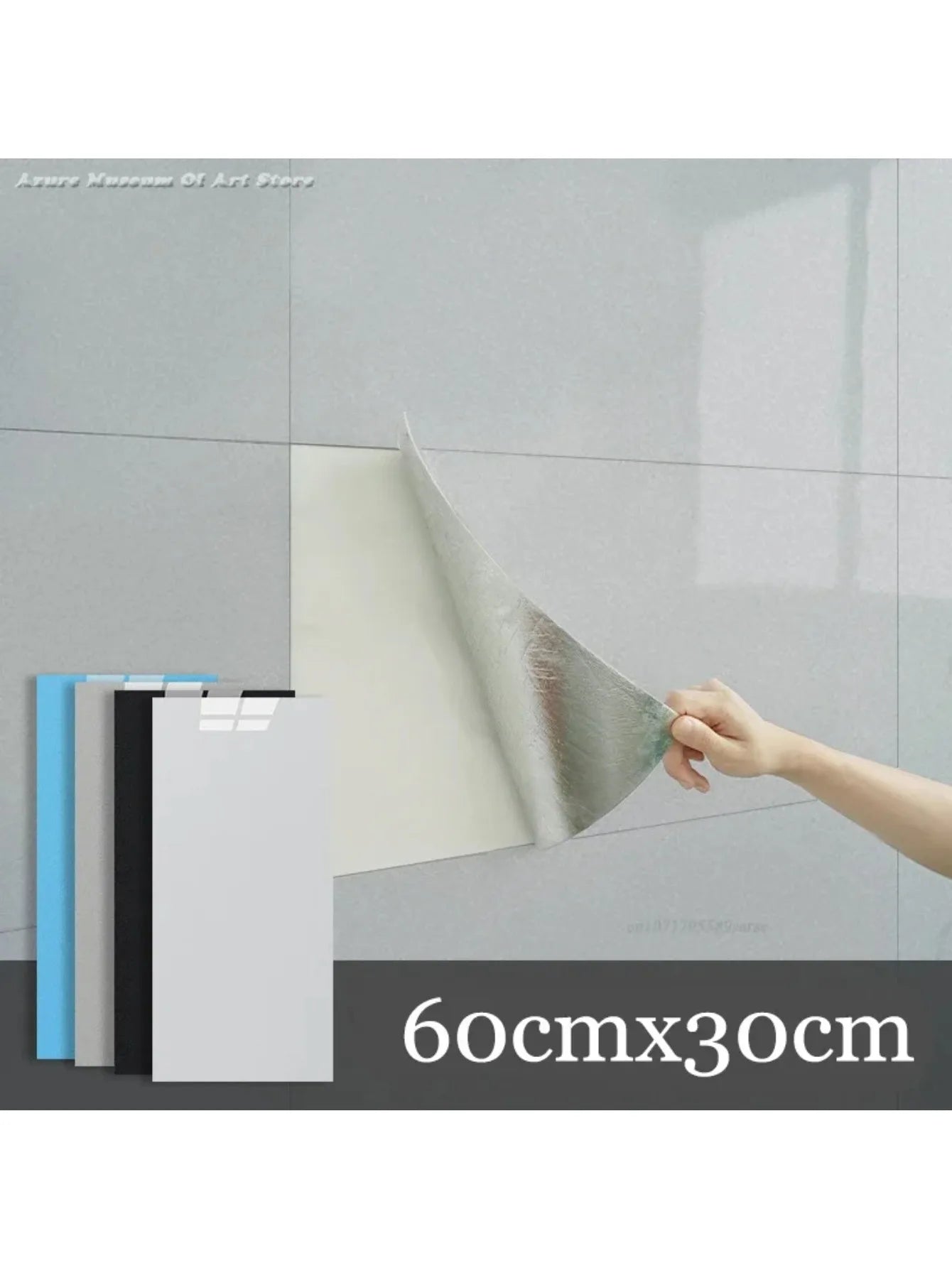 10Pcs Self-adhesive Marble Tiles Sticker Waterproof 30cmx60cm Tiles Floor Stickers PVC Tile  Kitchen Bathroom Wall Sticker
