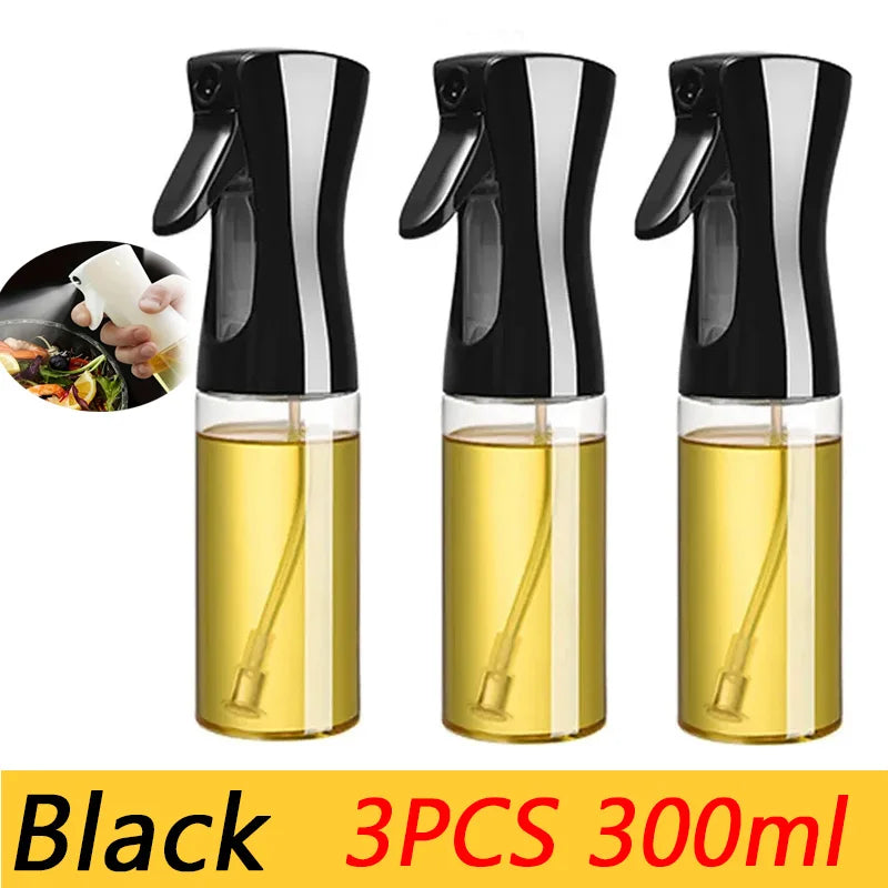 200/300/500mlOil Spray Plastic Household Kitchen Oil Spray Bottle Or Oil Brush Nebulizing Mist Filling Cooking Dual Use BBQ