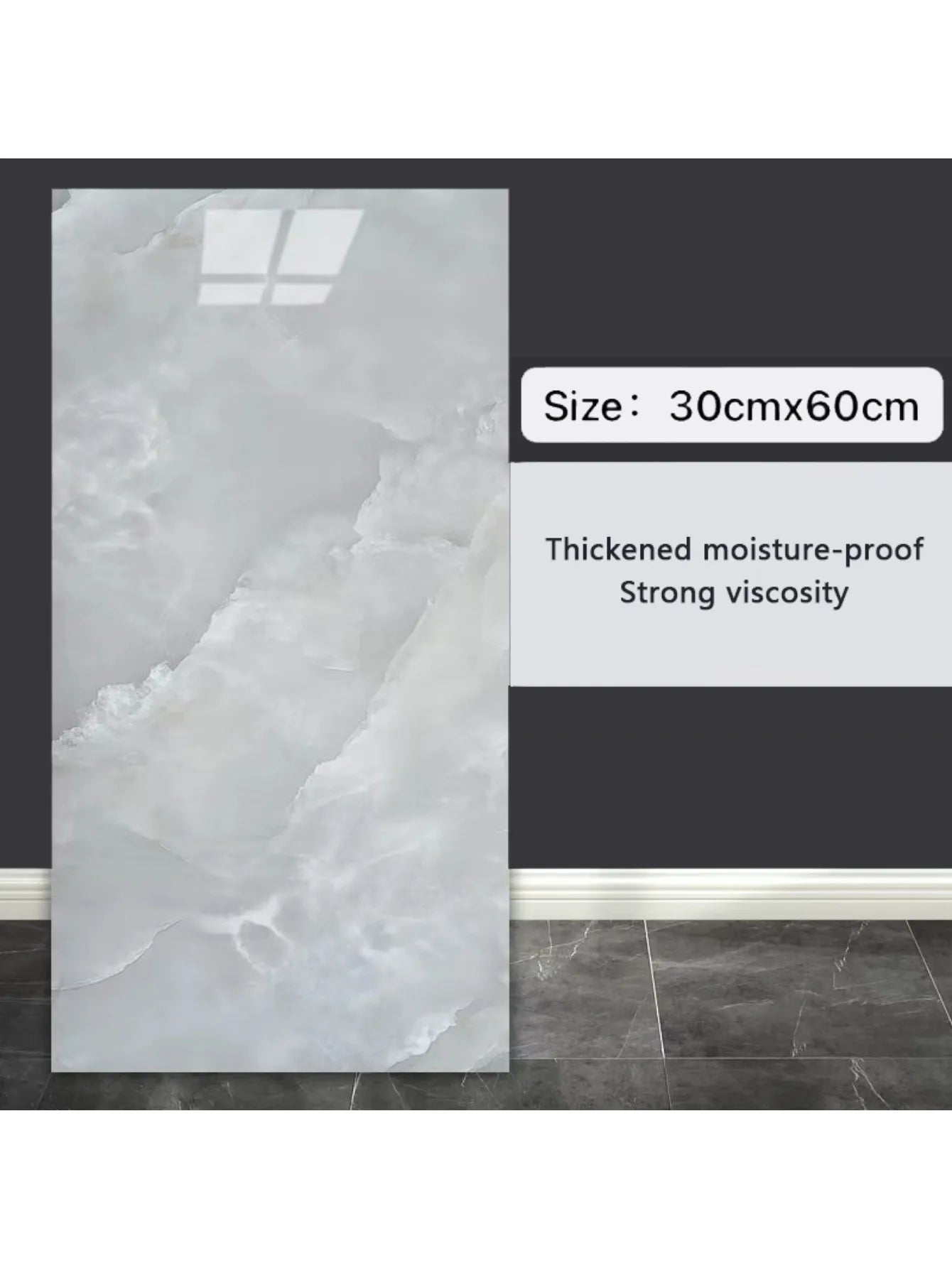 10Pcs Self-adhesive Marble Tiles Sticker Waterproof 30cmx60cm Tiles Floor Stickers PVC Tile  Kitchen Bathroom Wall Sticker