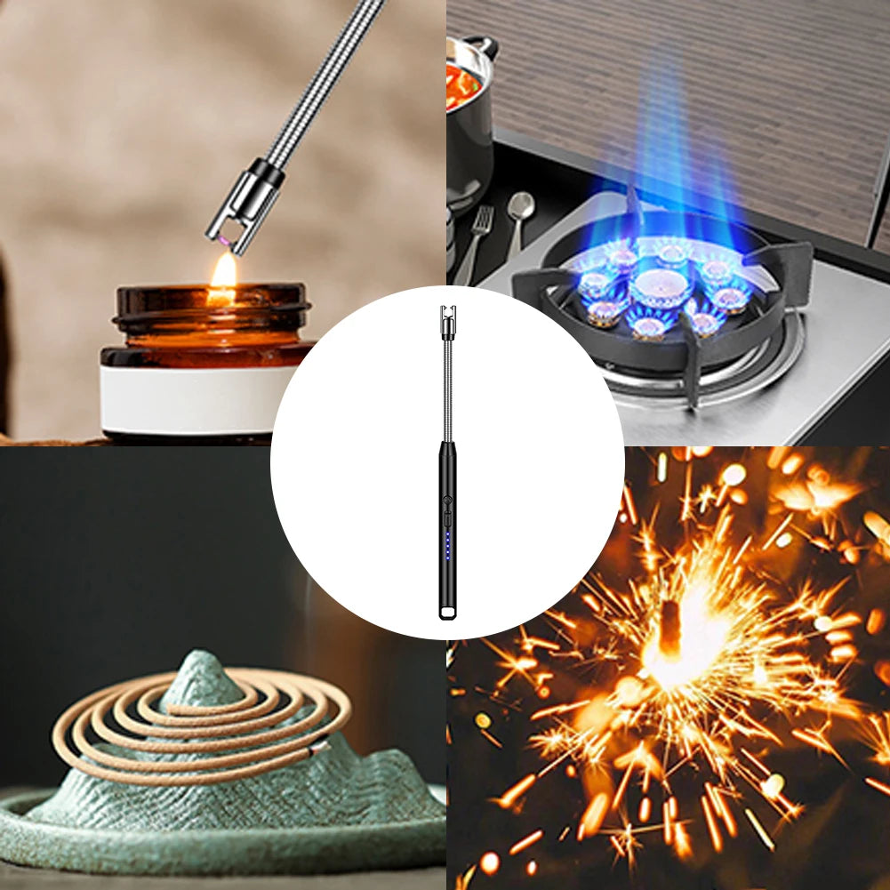 Lighter Flexible Hose Electronic Pulses Igniters Multi-Purpose Safety Ignition Tool for Home Kitchen Camping Encendedores