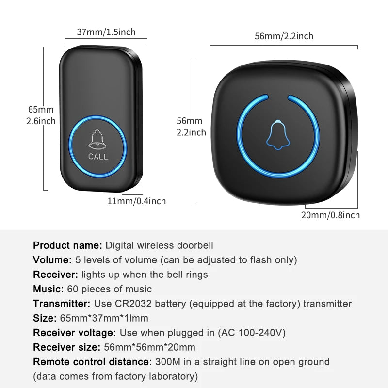 Smart Wireless Doorbell 300M
