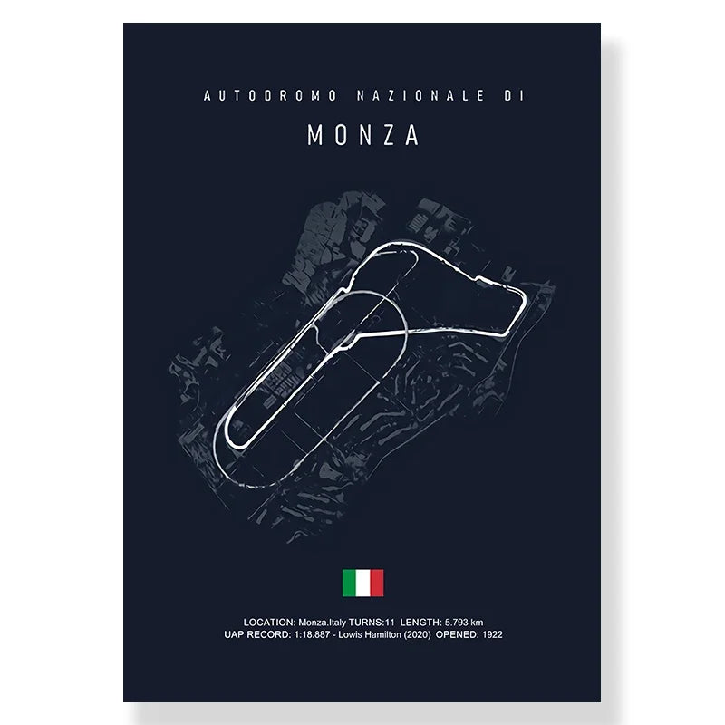 Formula 1 Imola Monaco Track Circuit Canvas Painting F1 Art Nordic Posters and Prints Wall Pictures for Living Room Decor